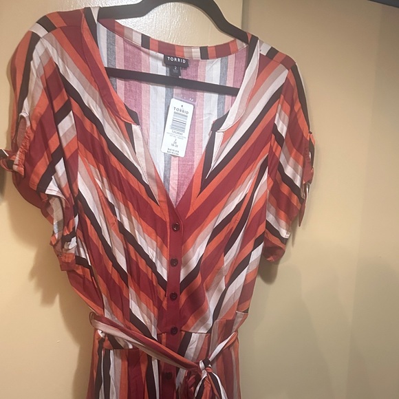 Torrid Red Striped Maxi Dress - Picture 5 of 6